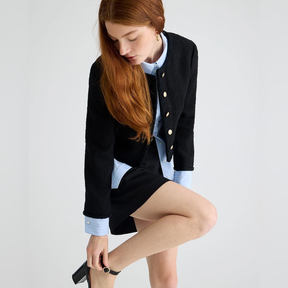 NWT J.Crew Louisa Lady Jacket In Maritime Tweed - Picture 2 of 7